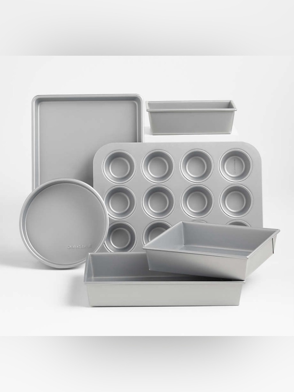 Crate & Barrel Silver 6-Piece Silver Silicone Nonstick Bakeware Set